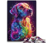 Jigsaw Puzzles for Teenagers 1000 Piece Puzzle Psychedelic Dog Educational Games Home Decoration Artists Collection, Fine Art 38x26cm
