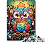 Jigsaw Puzzles for Teenagers 1000 Piece Puzzle Psychedelic Owl Educational Games Home Decoration Artists Collection, Fine Art 50x75cm