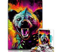 Jigsaw Puzzles for Teenagers 1000 Piece Puzzle Psychedelic The Hyena,Family Entertainment Toys Is Ideal As A Gift for The Whole Family 38X26CM