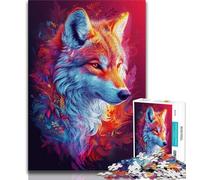 Jigsaw Puzzles for Teenagers 1000 Piece Puzzle Psychedelic Wolf,Stress Reliever Difficult Challenge Every Piece Is Unique - Challenging Family Fun Game (75x50cm)