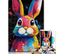Jigsaw Puzzles for Teenagers 1000 Piece Puzzle Rabbit Oil Painting,Toys Educational Games Stress Relieving Great Gifts And Toys 38x26cm