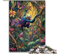 Jigsaw Puzzles for Teenagers 1000 Piece Puzzle Rainforest Gibbon,Help The Brain Exercise Addictive Toys to Cultivate Patience Artists Collection,Fine Art 50x75cm
