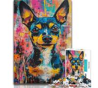 Jigsaw Puzzles for Teenagers 1000 Piece Puzzle Rat Terrier Dog,Educational Games Home Decoration for Is Ideal As A Gift for The Whole Family (75x50cm)