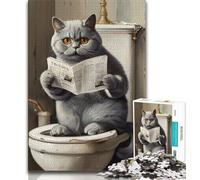 Jigsaw Puzzles for Teenagers 1000 Piece Puzzle Reading Cat,learning Educational Is Ideal As A Gift for The Whole Family (38x26cm)