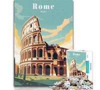 Jigsaw Puzzles for Teenagers 1000 Piece Puzzle Rome Italy Travel Poster,Family Entertainment Toys Is Ideal As A Gift for The Whole Family (75x50cm)