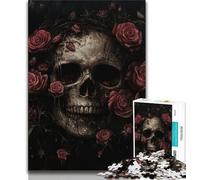 Jigsaw Puzzles for Teenagers 1000 Piece Puzzle Rose Skull,learning Educational Is Ideal As A Gift for The Whole Family (75x50cm)
