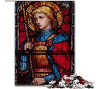 Jigsaw Puzzles for Teenagers 1000 Piece Puzzle Saint A Stained Glass, Analysis And Logic with Fully Interlocking Randomly Shaped Pieces for And Age 14 Years Up (Size 26x38cm)
