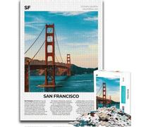 Jigsaw Puzzles for Teenagers 1000 Piece Puzzle San Francisco,Help The Brain Exercise Addictive Toys to Cultivate Patience Enhance Memory (38x26cm)