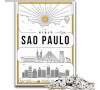 Jigsaw Puzzles for Teenagers 1000 Piece Puzzle Sao Paulo Brazil, Toys Educational Games Stress Relieving Unique Home Decor And Gifts 75x100cm
