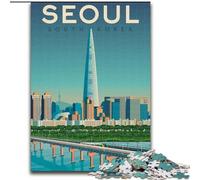 Jigsaw Puzzles for Teenagers 1000 Piece Puzzle Seoul Korea Cityscape,Decompressing Intellectual Educational Toy Educational Game for Birthday,Chrismas 50x75cm