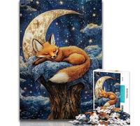 Jigsaw Puzzles for Teenagers 1000 Piece Puzzle Sleeping Fox,Help The Brain Exercise Addictive Toys to Cultivate Patience Enhance Memory (38x26cm)