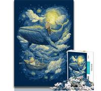 Jigsaw Puzzles for Teenagers 1000 Piece Puzzle Space Whale,Stress Reliever Difficult Challenge Every Piece Is Unique - Challenging Family Fun Game (38x26cm)