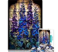 Jigsaw Puzzles for Teenagers 1000 Piece Puzzle Stained Glass Flowers,Stress Reliever Difficult Challenge Every Piece Is Unique - Challenging Family Fun Game (75x50cm)