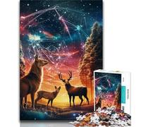 Jigsaw Puzzles for Teenagers 1000 Piece Puzzle Starling Grove Deer,Help The Brain Exercise Addictive Toys to Cultivate Patience Enhance Memory 38X26CM
