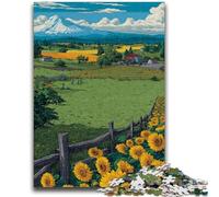 Jigsaw Puzzles for Teenagers 1000 Piece Puzzle Sunflower Field, Analysis And Logic with Fully Interlocking Randomly Shaped Pieces for And Age 14 Years Up 26X38CM