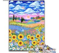 Jigsaw Puzzles for Teenagers 1000 Piece Puzzle Sunflower Field, Learning Educational for Is Ideal As A Gift for The Whole Family (size 26x38cm)