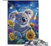 Jigsaw Puzzles for Teenagers 1000 Piece Puzzle Sunflower Koala Staycation Kill Time with Fully Interlocking Randomly Shaped Pieces 26x38cm