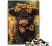 Jigsaw Puzzles for Teenagers 1000 Piece Puzzle Sunflower Yak Challenging To Complete But Fun And Humorous Educational Game for Birthday 26x38cm