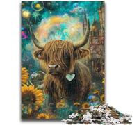 Jigsaw Puzzles for Teenagers 1000 Piece Puzzle Sunflower Yak Educational Games Home Decoration Artists Collection, Fine Art 38x26cm