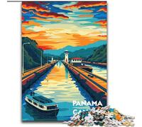 Jigsaw Puzzles for Teenagers 1000 Piece Puzzle Sunset at Panama Canal, Toys Educational Games Stress Relieving Unique Home Decor And Gifts 50x75cm