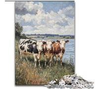 Jigsaw Puzzles for Teenagers 1000 Piece Puzzle Three Cows,for Educational Game Challenge Toy Deal As Gifts for The Whole Family 38x26cm