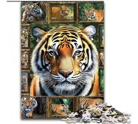 Jigsaw Puzzles for Teenagers 1000 Piece Puzzle Tiger Collage, Suitable for Ages 14 And Up Home Decor Deal As Gifts for The Whole Family (Size 50x75cm)