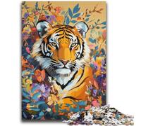 Jigsaw Puzzles for Teenagers 1000 Piece Puzzle Tiger in The Jungle, Analysis And Logic with Fully Interlocking Randomly Shaped Pieces for And Age 14 Years Up 26X38CM