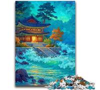 Jigsaw Puzzles for Teenagers 1000 Piece Puzzle Traditional Korean Palace Towers, Help The Brain Exercise Addictive Toys to Cultivate Patience Enhance Memory 50X75CM