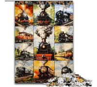 Jigsaw Puzzles for Teenagers 1000 Piece Puzzle Train Collage, Decompressing Intellectual Educational Toy Birthday Present, Gifts (size 50x75cm)
