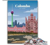 Jigsaw Puzzles for Teenagers 1000 Piece Puzzle Travel to Colombo,Toys Educational Games Stress Relieving Great Gifts And Toys 38x52cm