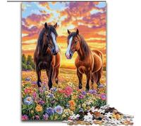 Jigsaw Puzzles for Teenagers 1000 Piece Puzzle Two Horses, Toys Educational Games Stress Relieving Great Gifts And Toys (size 26x38cm)