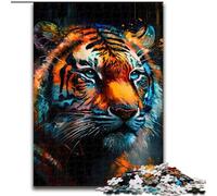 Jigsaw Puzzles for Teenagers 1000 Piece Puzzle Untamed Beauty Tiger Head, Family Fun Games Is Ideal As A Gift for The Whole Family (Size 26x38cm)