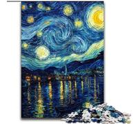 Jigsaw Puzzles for Teenagers 1000 Piece Puzzle Van Gogh Night Sky, Suitable for People Aged 14 And Above Challenging To Complete But Fun And Humorous Great Gift (size 26x38cm)
