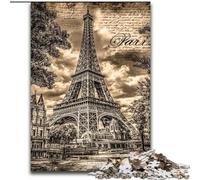 Jigsaw Puzzles for Teenagers 1000 Piece Puzzle Vintage Eiffel Tower, Help The Brain Exercise Addictive Toys to Cultivate Patience Enhance Memory (Size 26x38cm)