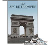 Jigsaw Puzzles for Teenagers 1000 Piece Puzzle Visit Arc De Triomphe, Toys Educational Games Stress Relieving Unique Home Decor And Gifts 26x38cm
