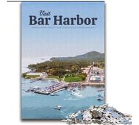 Jigsaw Puzzles for Teenagers 1000 Piece Puzzle Visit Bar Harbor,for Educational Game Challenge Toy Deal As Gifts for The Whole Family 38x52cm