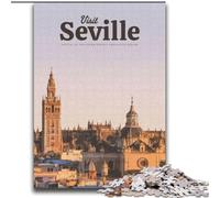 Jigsaw Puzzles for Teenagers 1000 Piece Puzzle Visit Seville,for Educational Game Challenge Toy Deal As Gifts for The Whole Family 38x52cm