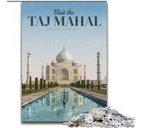 Jigsaw Puzzles for Teenagers 1000 Piece Puzzle Visit Taj Mahal, Toys Educational Games Stress Relieving Unique Home Decor And Gifts 26x38cm