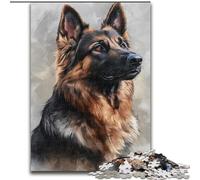 Jigsaw Puzzles for Teenagers 1000 Piece Puzzle Watercolor German Shepherd, Decompressing Intellectual Educational Toy Is Ideal As Gifts for The Whole Family (Size 26x38cm)