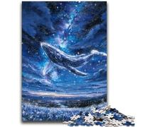 Jigsaw Puzzles for Teenagers 1000 Piece Puzzle Whales Under The Starry Sky Brain Intelligence Challenge Addictive Toys Birthday Present, Gifts, Wall Art 50x75cm