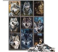 Jigsaw Puzzles for Teenagers 1000 Piece Puzzle Wolf Collage, Toys Educational Games Stress Relieving Parent-child Interaction (Size 50x75cm)