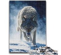 Jigsaw Puzzles for Teenagers 1000 Piece Puzzle Wolf in The Snow, Analysis And Logic with Fully Interlocking Randomly Shaped Pieces for And Age 14 Years Up 50X75CM