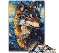 Jigsaw Puzzles for Teenagers 1000 Piece Puzzle Wolf Under The Night Sky, Suitable for People Aged 14 And Above Challenging To Complete But Fun And Humorous Great Gift 26X38CM