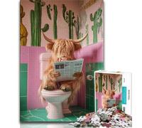 Jigsaw Puzzles for Teenagers 1000 Piece Puzzle Yak in The Toilet,learning Educational Is Ideal As A Gift for The Whole Family 38x26cm