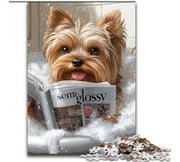Jigsaw Puzzles for Teenagers 1000 Piece Puzzle Yorkshire Terrier Taking A Bath, Brain Teaser For Wall Decoration Unique Birthday And Xmas Gifts for for Age 14 (Size 26x38cm)