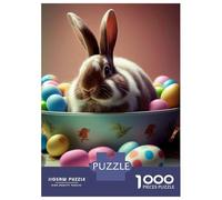 Jigsaw Puzzles for Teenagers 1000 Piece Rabbit Easter Bunny Animal Teenager Puzzles Relax Games Hand Speed Race Fun Activities at Home 38x26cm/1000pcs