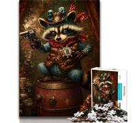 Jigsaw Puzzles for Teenagers 1000 Piece Raccoon 1000 Pieces for Adults,Brain Intelligence Challenge Addictive Toys for Home Decoration 26x38cm