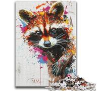 Jigsaw Puzzles for Teenagers 1000 Piece Raccoon Adult Puzzles,Educational Games Home Decoration Birthday Present, Gifts, Wall Art (50x75cm)
