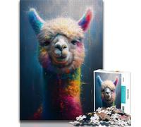 Jigsaw Puzzles for Teenagers 1000 Piece Rainbow Alpaca,for Educational Game Challenge Toy Birthday Present,Gifts,Wall Art 38x26cm