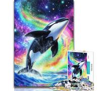 Jigsaw Puzzles for Teenagers 1000 Piece Rainbow Blue Whale,Stress Reliever Difficult Challenge Unique Home Decor And Gifts 38x26cm